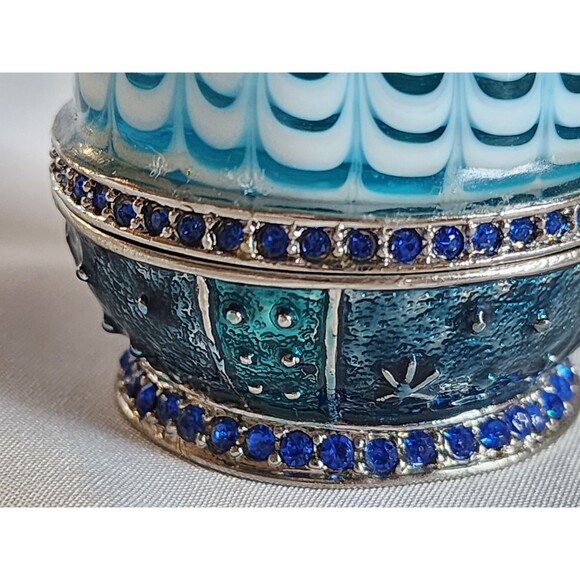 Fitz & Floyd 2006 Guild Holiday Snowman Trinket Box Jeweled Magnetic Closure - Picture 10 of 16